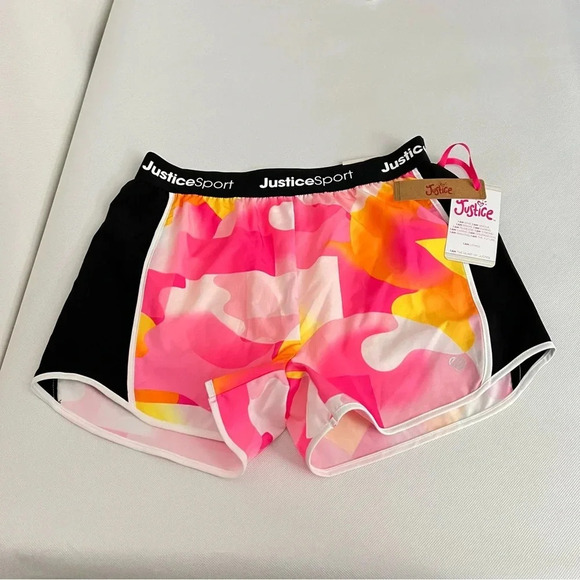 Justice Girls J-Sport Running Short Size Large (12/14) Built-In Lining Tie-Dye - Picture 1 of 11